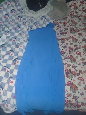 White House Black Market Royal Blue One-Shoulder Dress